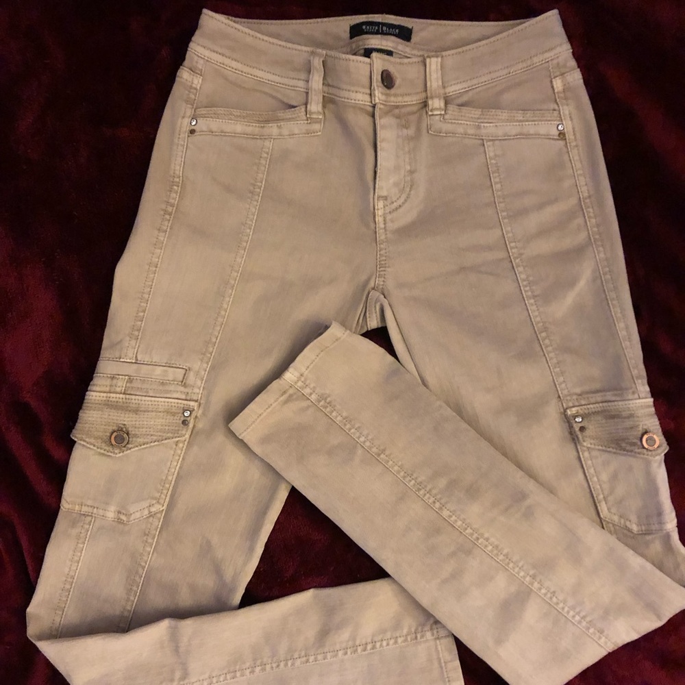 SALE! WHBM slim ankle tan/beige jeans sz 00R